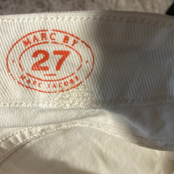 Marc by Marc Jacob Bright White Dot Lou Skinny Ankle Denim Jeans Women Sz 27 - Picture 7 of 14